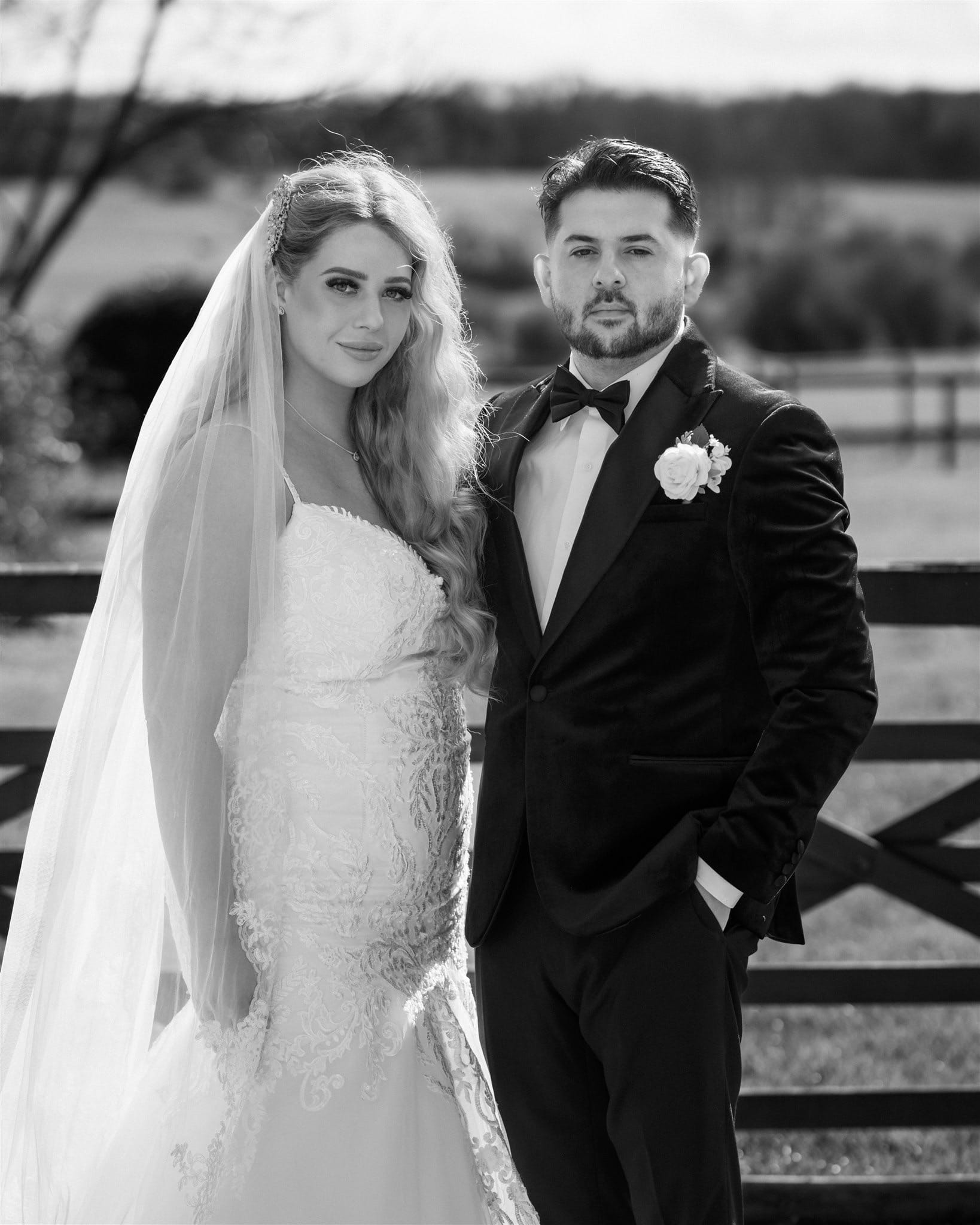 Husband and wife after their wedding in Kent