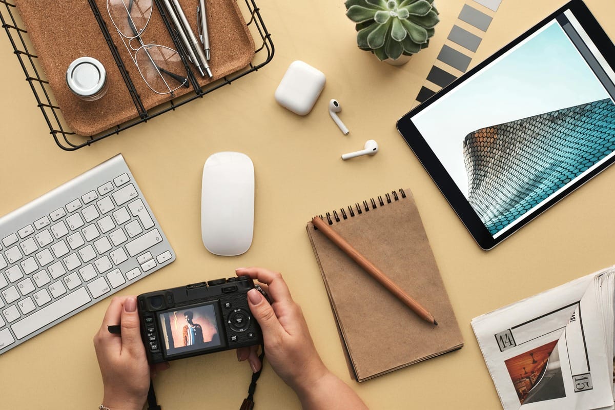 Photo of a photographer's desk