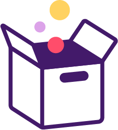 Icon showing box filling with items